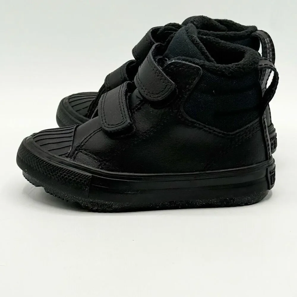 Converse All Star Leather Black Berkshire Boot Easy On NWOB - Toddler US 7
